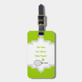 Tennis-racket en bal op maat bagagelabel (Voorkant verticaal)