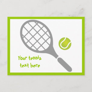 Tennis-racket en bal op maat briefkaart