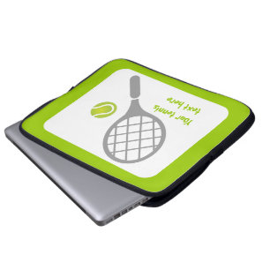 Tennis-racket en bal op maat laptop sleeve
