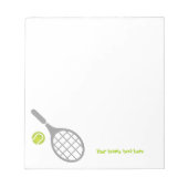 Tennis-racket en bal op maat notitieblok (Voorkant)