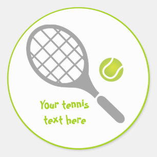 Tennis-racket en bal op maat ronde sticker