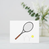Tennis Racket en Ball Briefkaart (Staand voorkant)