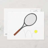 Tennis Racket en Ball Briefkaart (Voorkant / Achterkant)