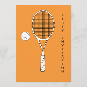 Tennis Racket en Ball Invitation Kaart