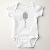 Tennis Racket en Ball Outline Vest Romper (Voorkant)