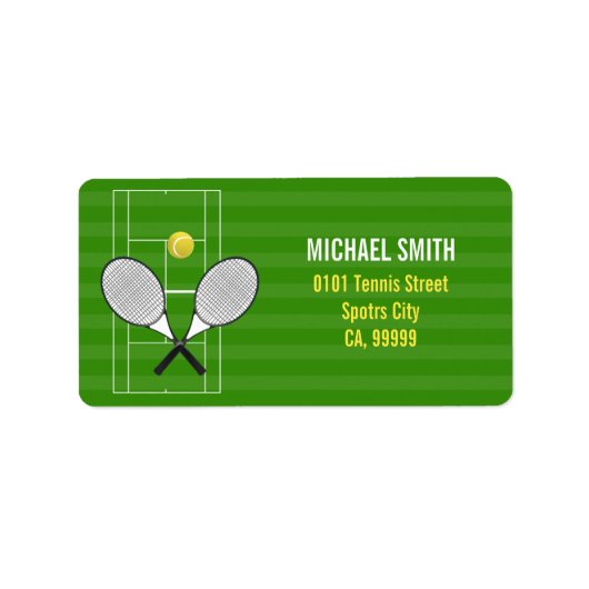 TENNIS RACKET ETIKET (Voorkant)