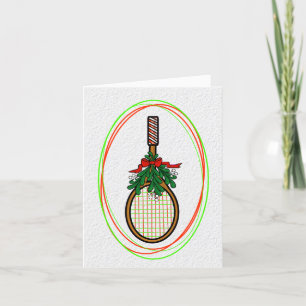 Tennis Racket met Mistletoe-kerstkaart Kaart