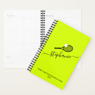 Tennis Racket Monogram Bright, niet-gepersonalisee Planner