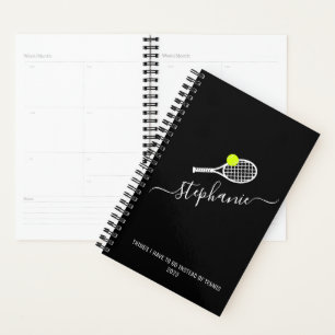 Tennis Racket Monogram, gepersonaliseerd, niet ged Planner