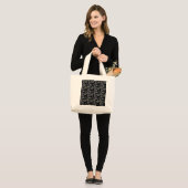 Tennis Racket Patroon Extravagant Zwart Grote Tote Bag (Voorkant (model))