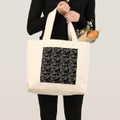 Tennis Racket Patroon Extravagant Zwart Grote Tote Bag (Voorkant (product))
