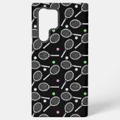 Tennis Racket Pattern Black Samsung Galaxy Hoesje (Achterkant)