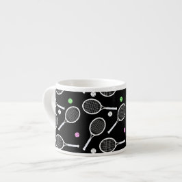 Tennis Racket Pattern Espresso Kop