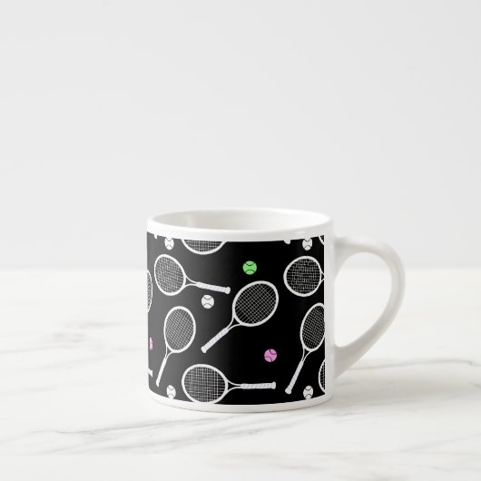 Tennis Racket Pattern Espresso Kop (Rechts)