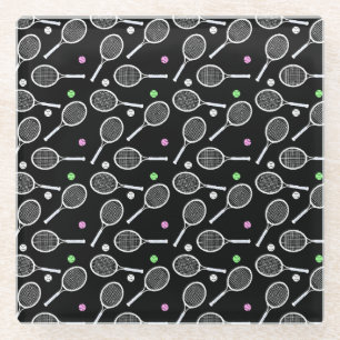 Tennis Racket Pattern Glazen Onderzetter