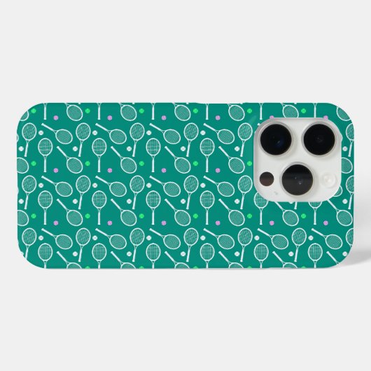 Tennis Racket Pattern Green Case-Mate iPhone Case (Achterkant (horizontaal))