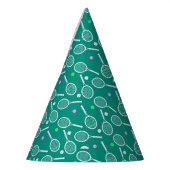 Tennis Racket Pattern Green Feesthoedjes (Links)