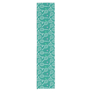 Tennis Racket Pattern Green Korte Tafelloper