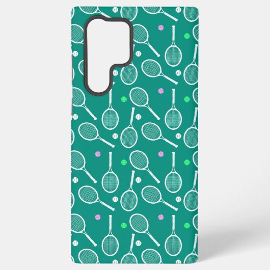Tennis Racket Pattern Green Samsung Galaxy Hoesje (Achterkant)