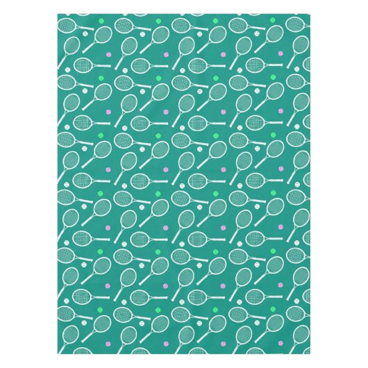 Tennis Racket Pattern Green Tafelkleed (Voorkant)