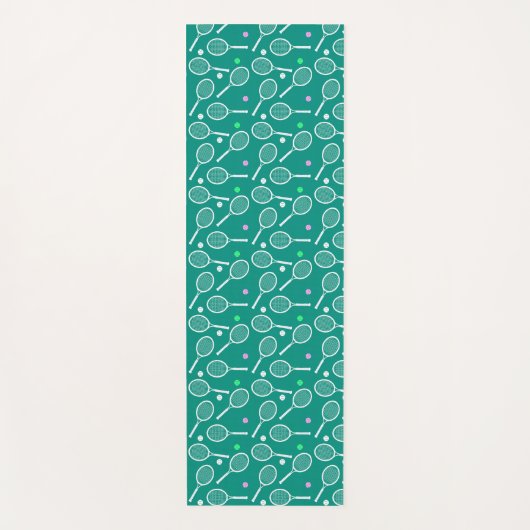 Tennis Racket Pattern Green Yogamat (Voorkant)