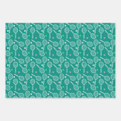 Tennis Racket Pattern Inpakpapier Vel (Voorkant)
