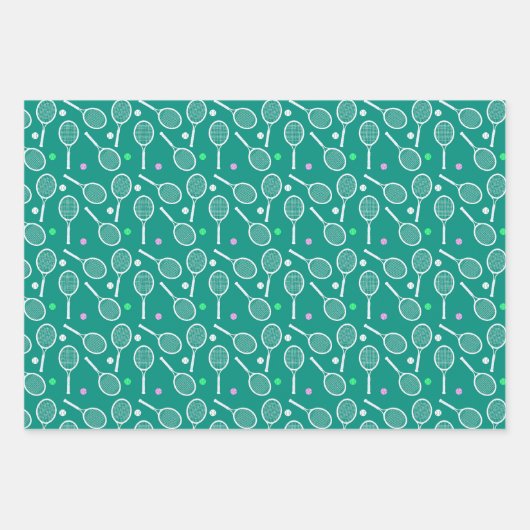 Tennis Racket Pattern Inpakpapier Vel (Voorkant)