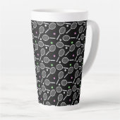 Tennis Racket Pattern Latte Mok (Rechterhoek)