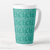 Tennis Racket Pattern Latte Mok (Rechterhoek)