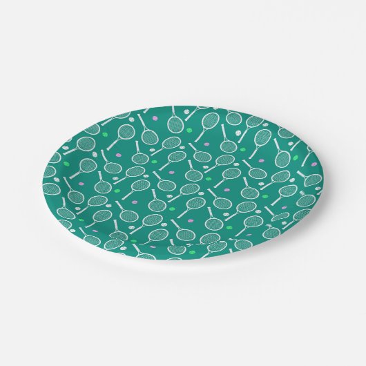 Tennis Racket Pattern Papieren Bordje (Gekanteld)