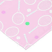 Tennis Racket Pattern Pastel Pink Korte Tafelloper (Hoek)