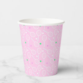 Tennis Racket Pattern Pastel Pink Party Papieren Bekers