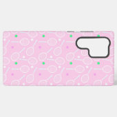 Tennis Racket Pattern Pastel Pink Samsung Galaxy Hoesje (Achterkant horizontaal)