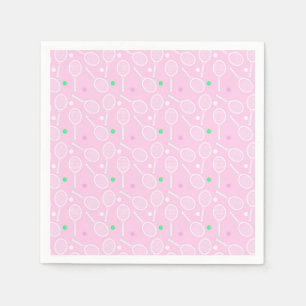 Tennis Racket Pattern Pastel Pink Servet