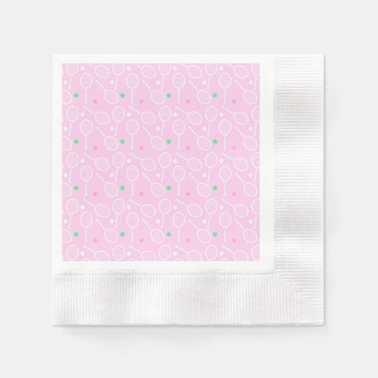 Tennis Racket Pattern Pastel Pink Servet (Voorkant)