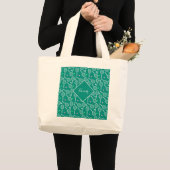 Tennis Racket Pattern Retro Green Grote Tote Bag (Voorkant (product))