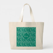 Tennis Racket Pattern Retro Green Grote Tote Bag (Achterkant)