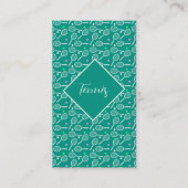 Tennis Racket Pattern Retro Green Informatiekaartje (Voorkant)