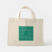 Tennis Racket Pattern Retro Green Mini Tote Bag (Achterkant)