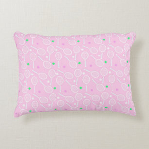 Tennis Racket Pattern roze Accent Kussen