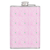 Tennis Racket Pattern roze Heupfles (Achterkant)