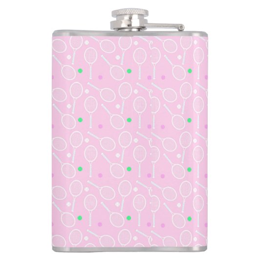 Tennis Racket Pattern roze Heupfles (Achterkant)