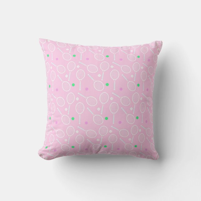 Tennis Racket Pattern roze Kussen (Voorkant)