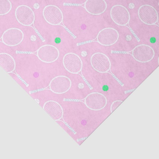 Tennis Racket Pattern roze Tissuepapier (Detail)