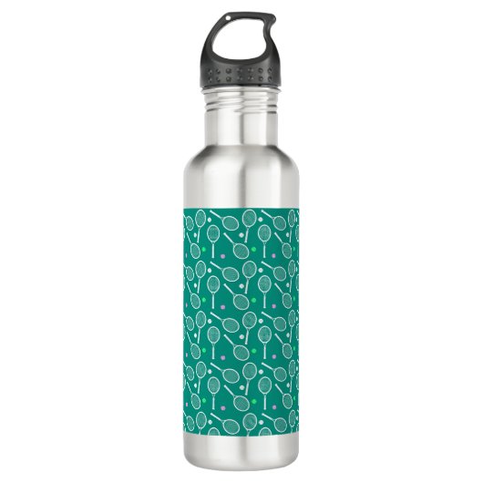 Tennis Racket Pattern Waterfles (Voorkant)