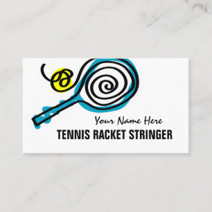 Tennis Racket Stringer-kaartsjabloon Visitekaartje