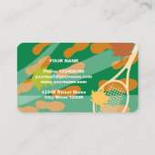 Tennis racket stringing service visitekaartje (Achterkant)