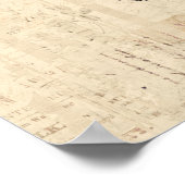 Tennis Rackets Antiek Tennis Racquet Script Paper Poster (Hoek)