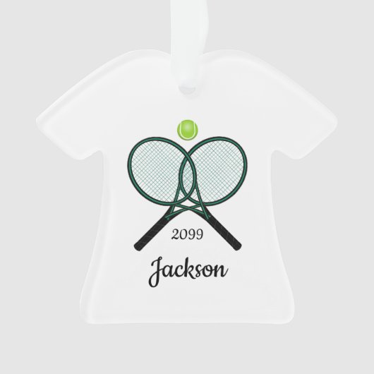Tennis Rackets & Ball Kerst Acryl Ornament (voorkant)