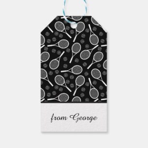 Tennis Rackets & Balls Pattern Sports Kinder Name Cadeaulabel